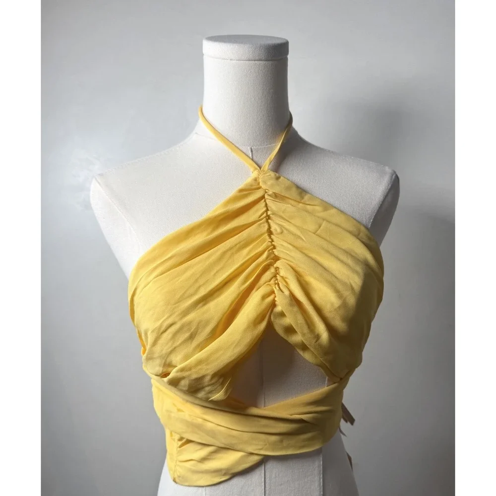 Superdown x Revolve Halter Crop Top Vacation Beach‎ Mexico Vegas Club Sz XL NWT!